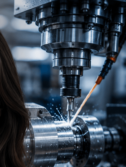 Centro de usinagem CNC em operação